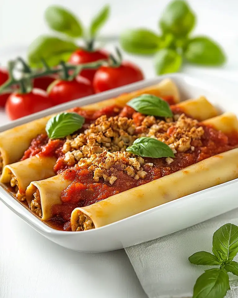Homemade Cannelloni with Basil Tomato Sauce photo