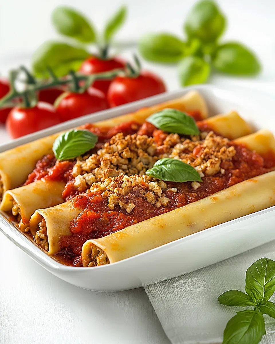 Homemade Cannelloni with Basil Tomato Sauce photo