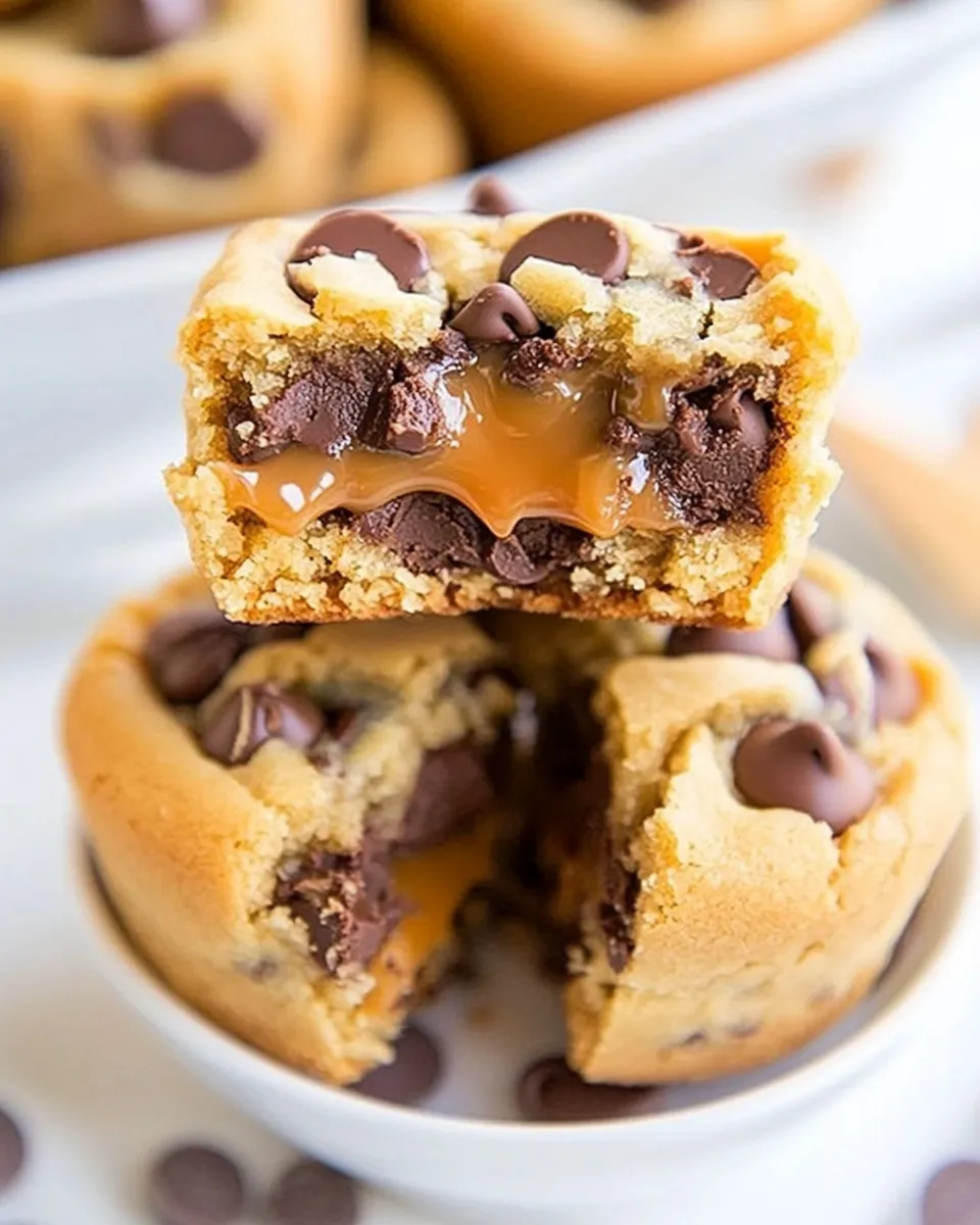Homemade Caramel-Stuffed Chocolate Chip Cookie Cups photo