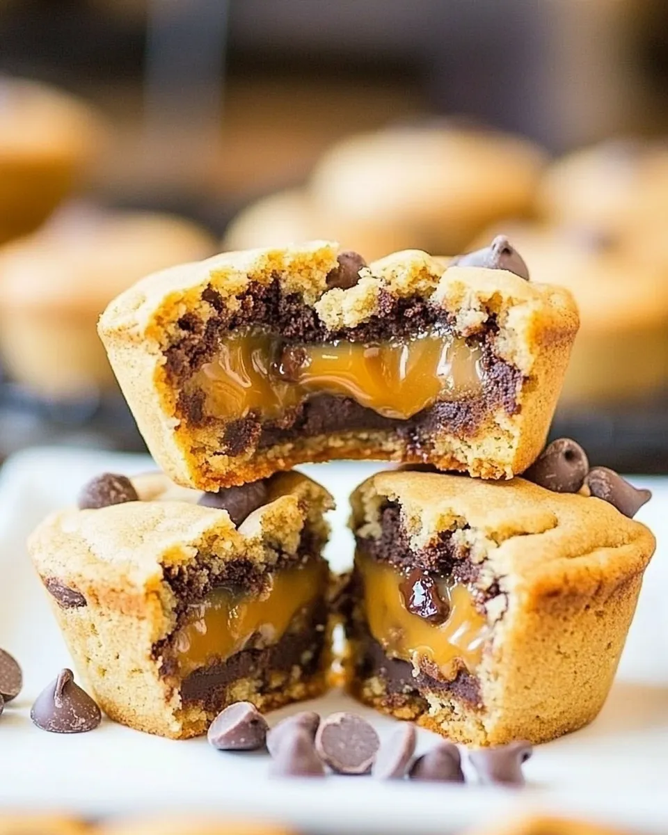Delicious Caramel-Stuffed Chocolate Chip Cookie Cups image