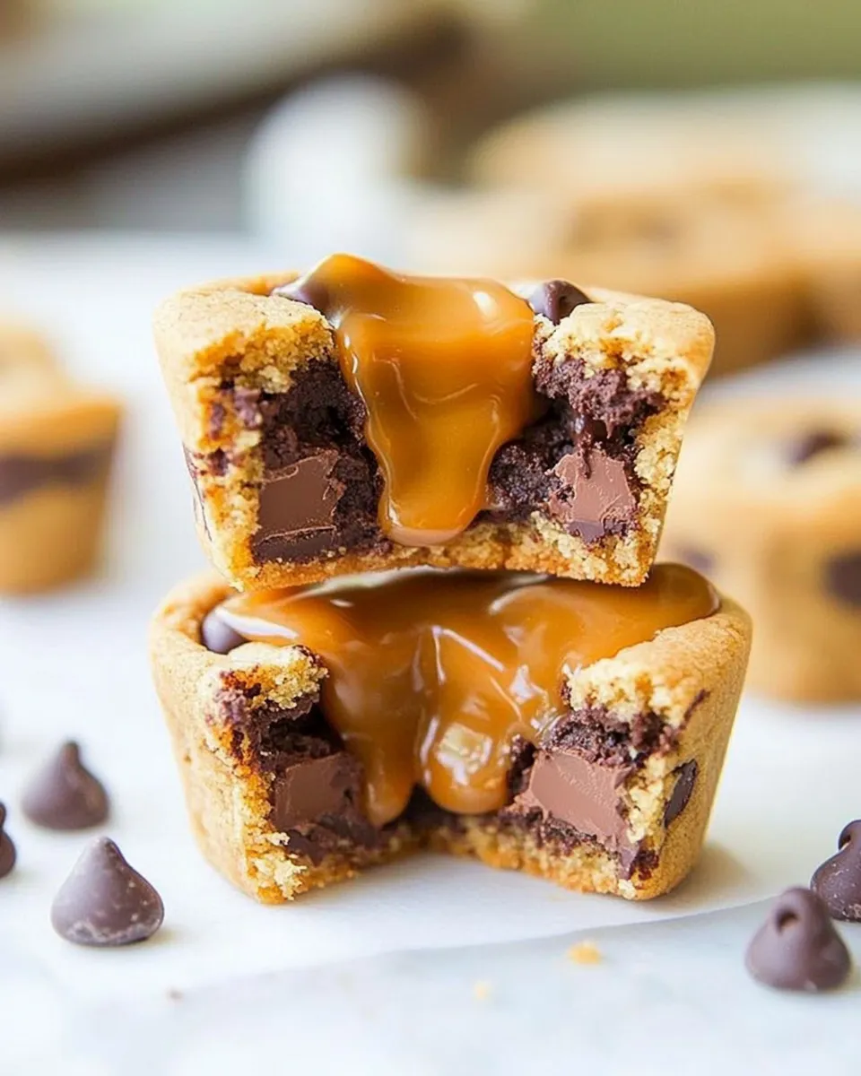 Easy Caramel-Stuffed Chocolate Chip Cookie Cups recipe photo