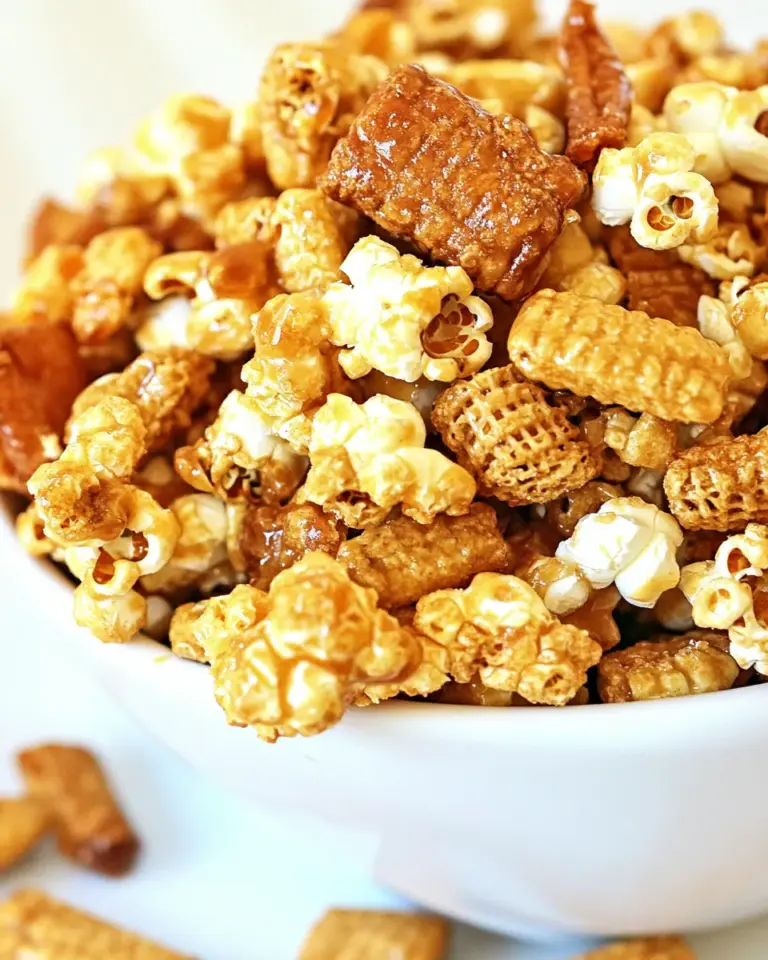 Homemade Caramel Popcorn Snack Mix photo