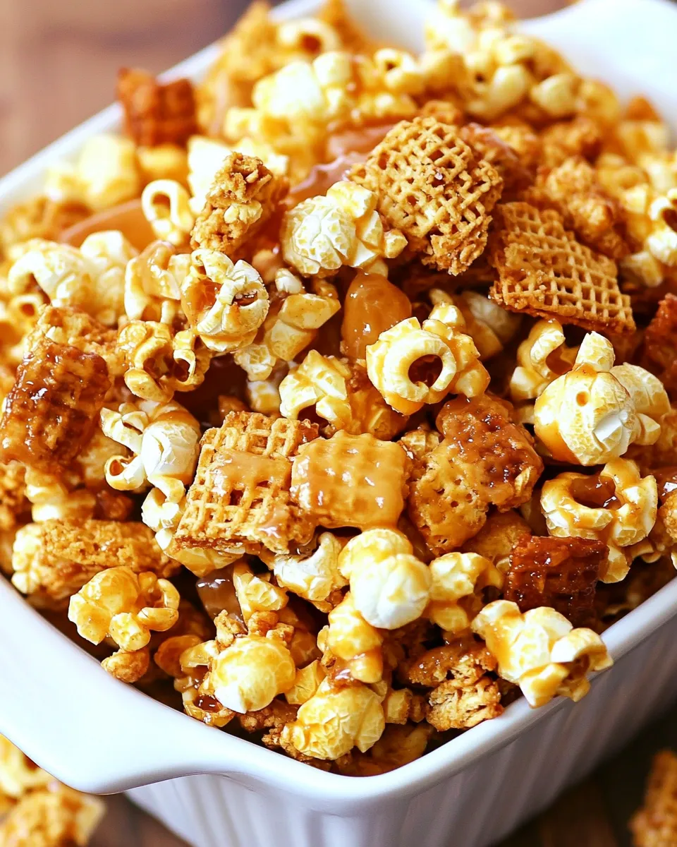 Delicious Caramel Popcorn Snack Mix image