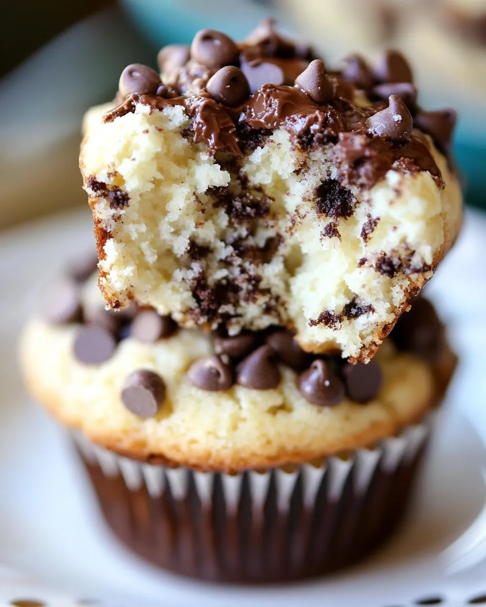 Delicious Cheesecake Chocolate Chip Muffins shot