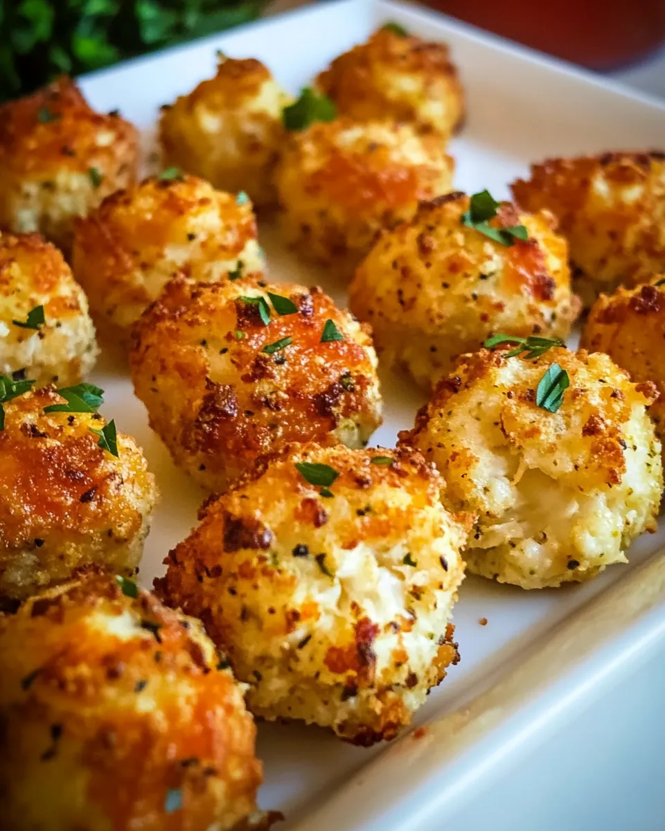 Easy Cheesy Cauliflower Tots food shot