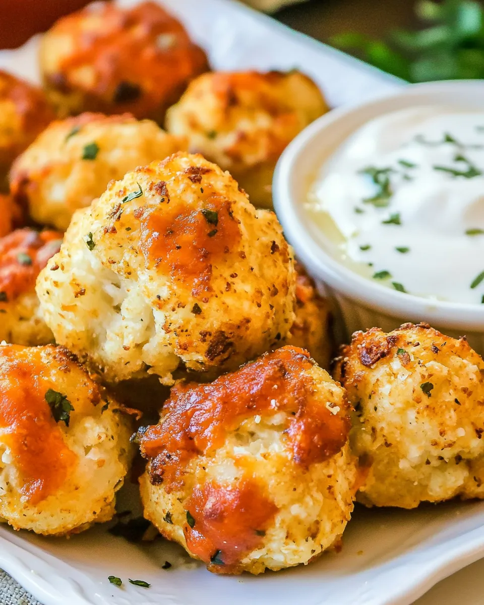 Delicious Cheesy Cauliflower Tots image