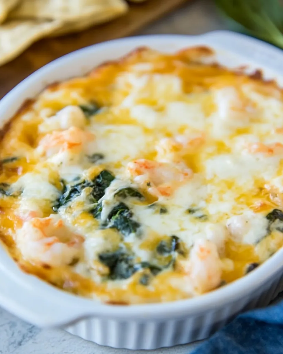Delicious Cheesy Shrimp and Spinach Dip recipe photo