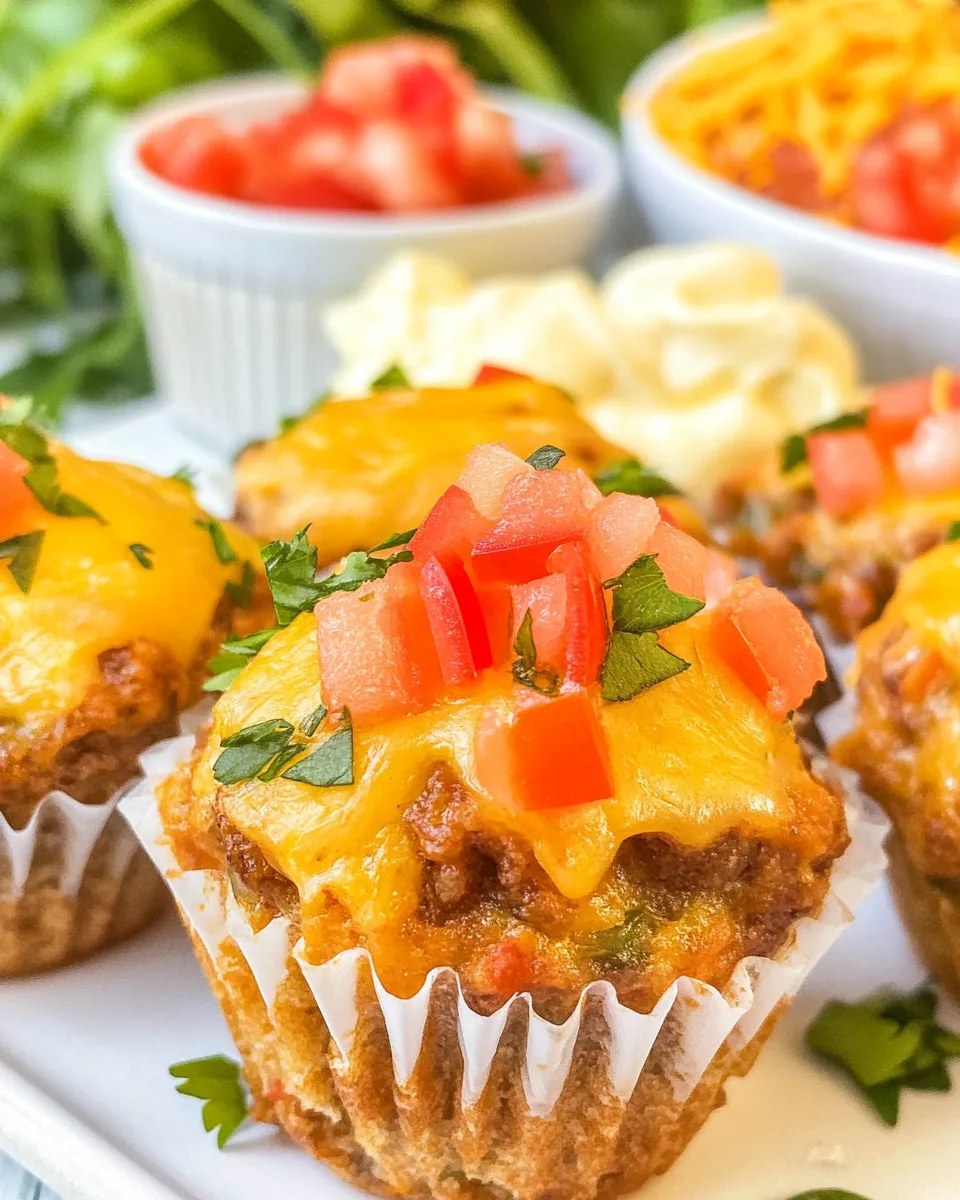 Savory Cheesy Taco Muffins shot