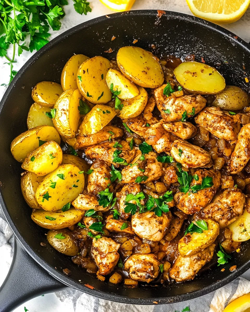 Delicious Chicken And Potato Skillet shot