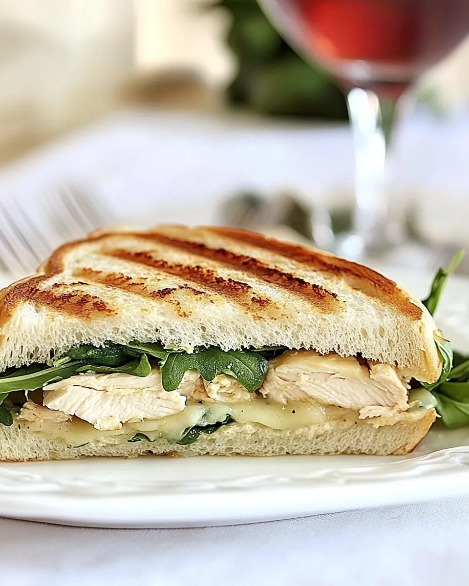 Homemade Chicken Arugula Provolone Panini with Chipotle photo