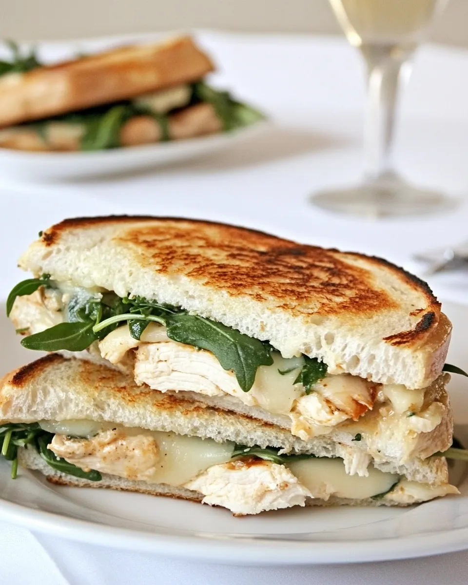 Savory Chicken Arugula Provolone Panini with Chipotle image
