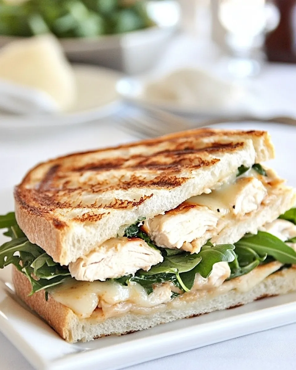 Easy Chicken Arugula Provolone Panini with Chipotle recipe photo