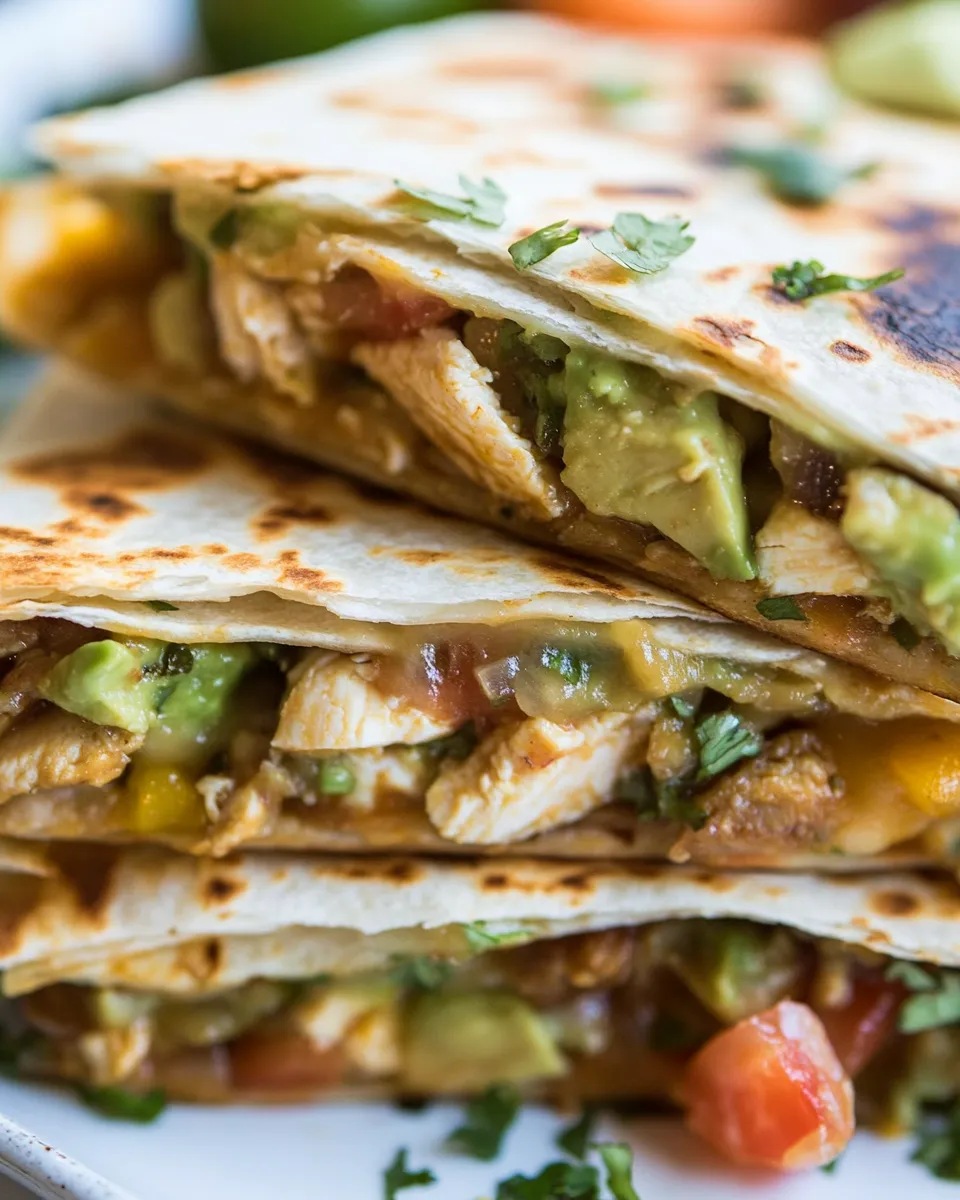 Delicious Chicken Avocado Quesadillas shot