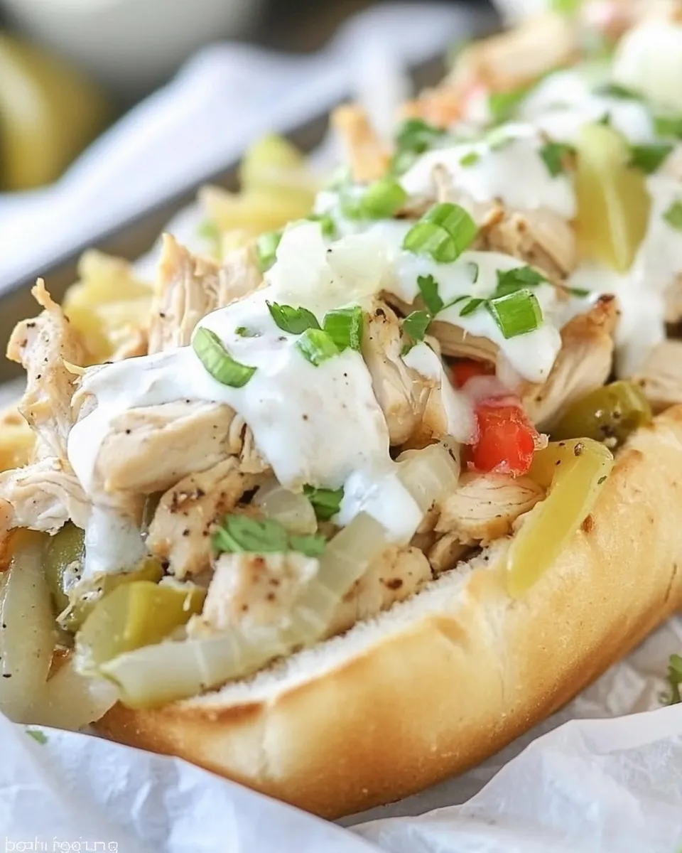 Delicious Chicken Cheesesteaks plate image