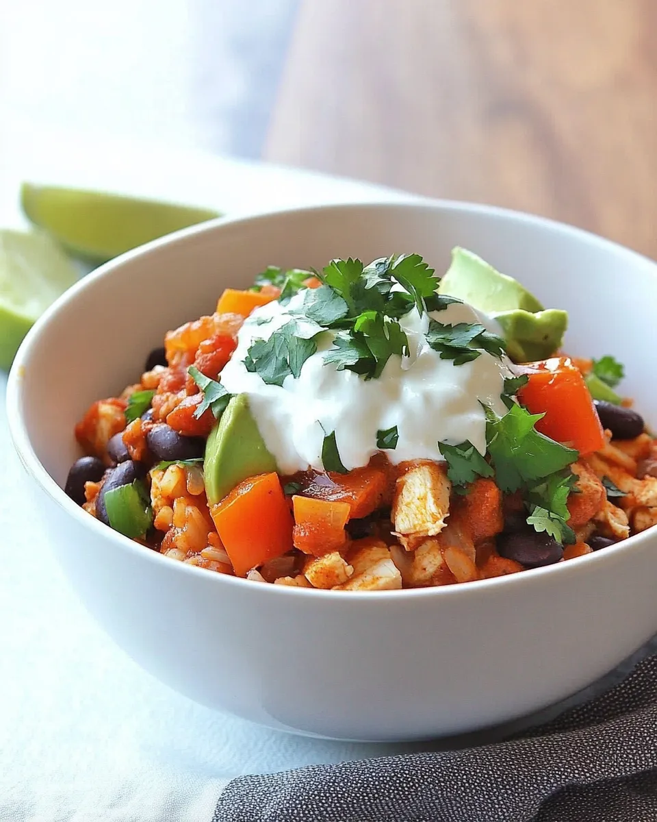 Savory Chicken Enchilada Bowl shot