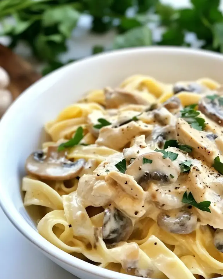 Homemade Chicken Mushroom Fettuccine photo