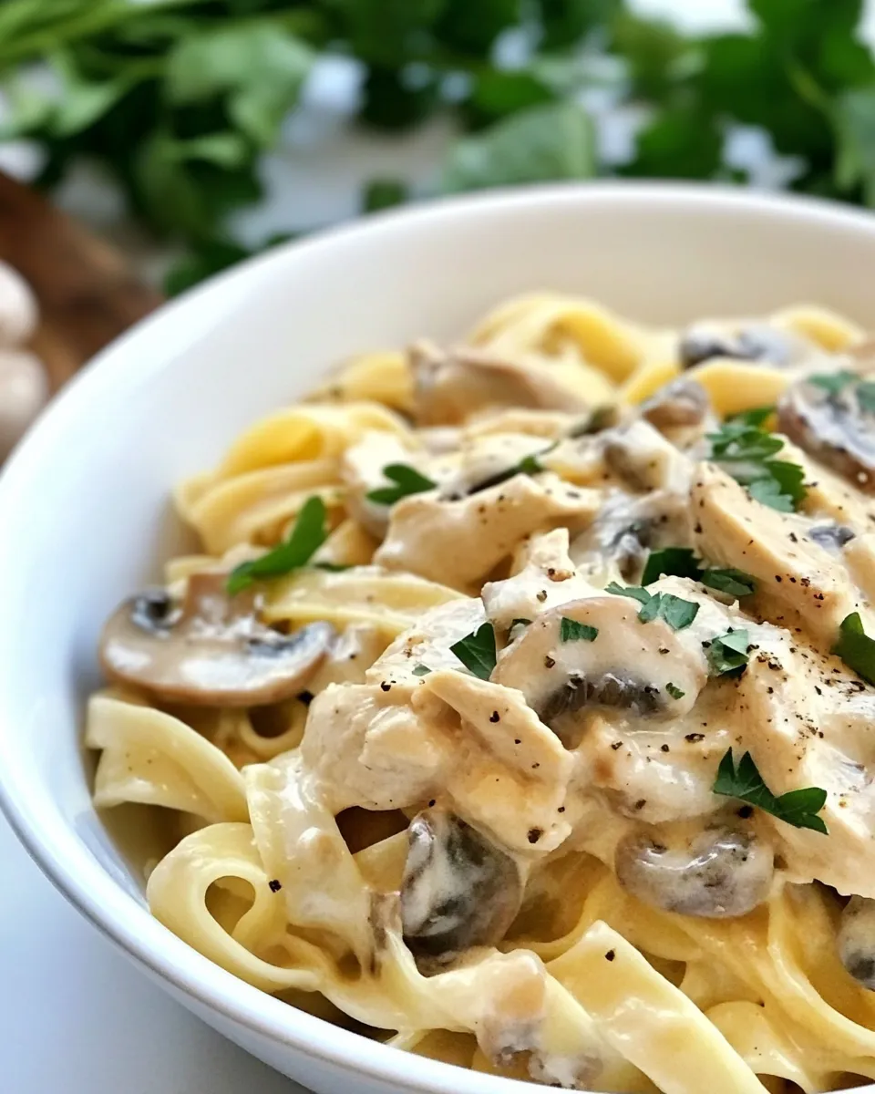 Homemade Chicken Mushroom Fettuccine photo