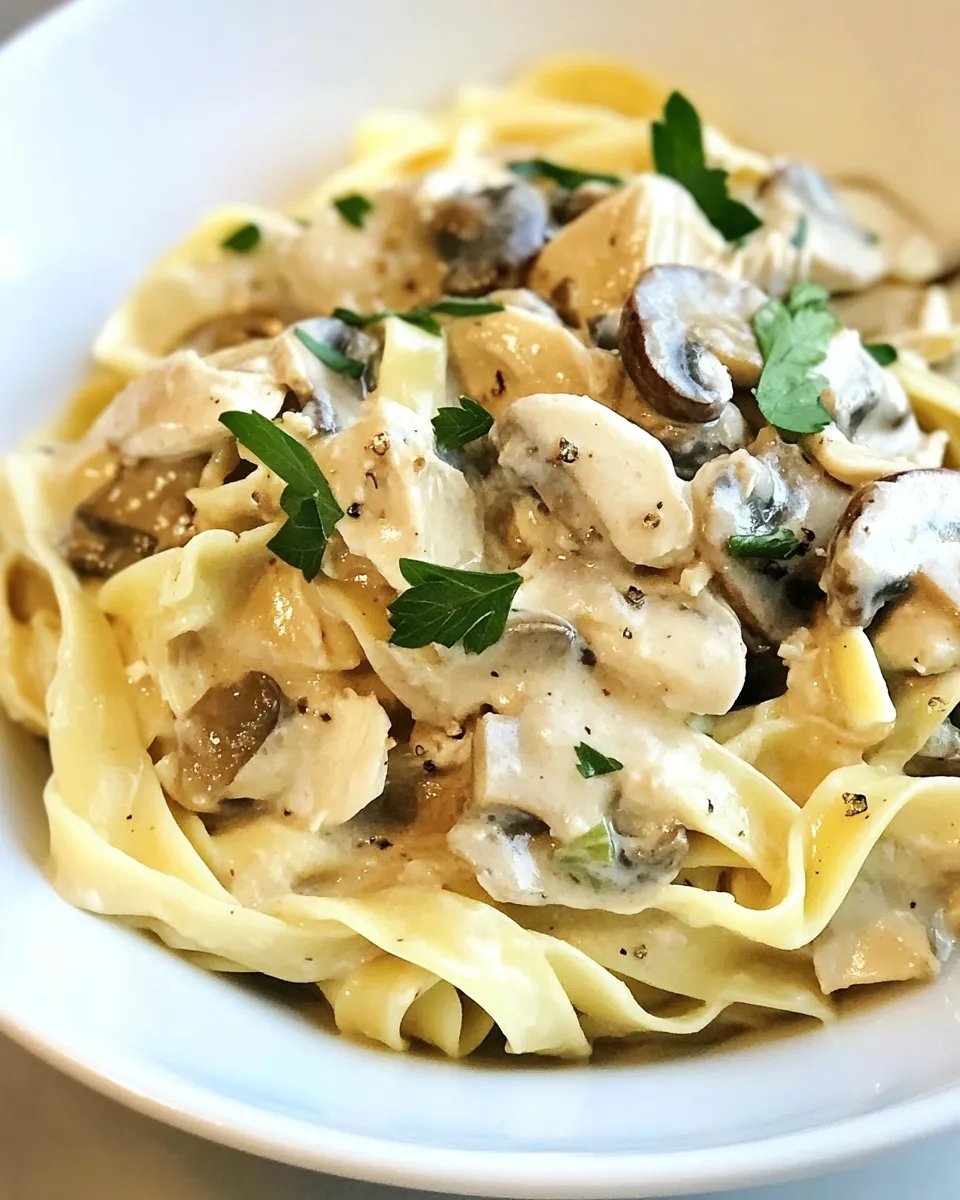 Classic Chicken Mushroom Fettuccine image
