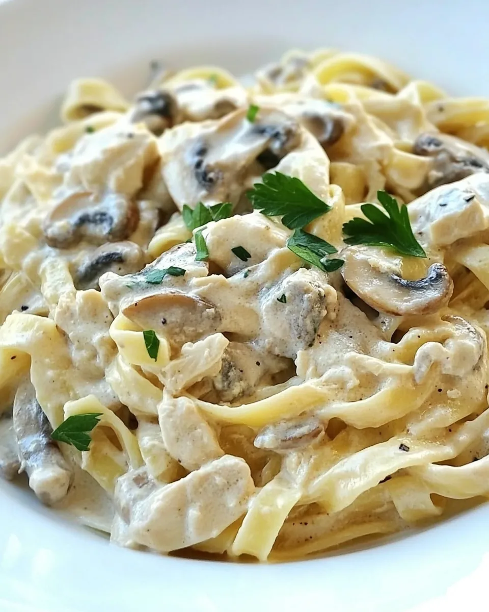 Easy Chicken Mushroom Fettuccine recipe photo