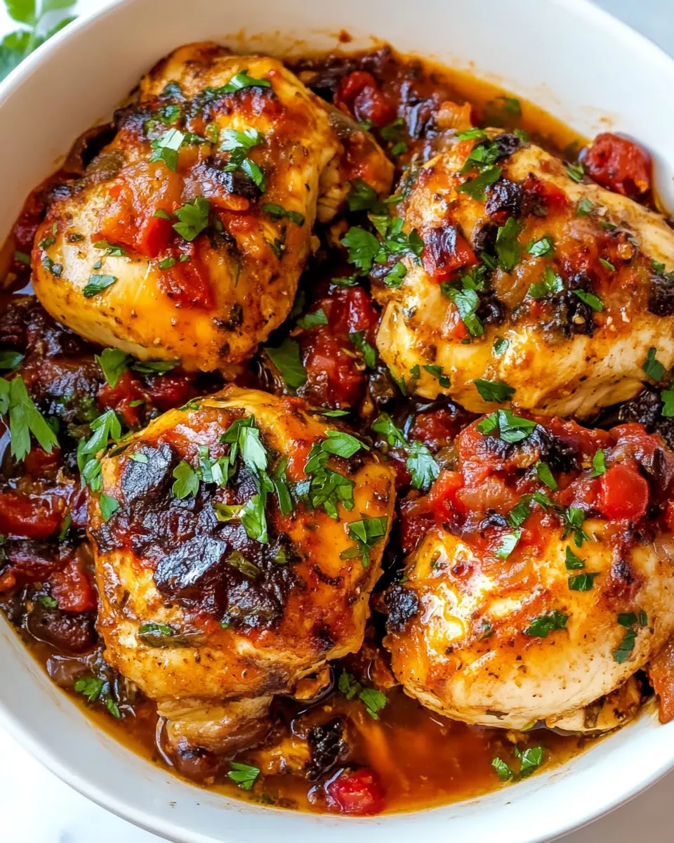 Delicious Chicken Puttanesca shot