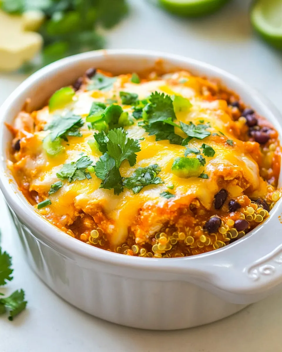 Delicious Chicken Quinoa Enchilada Casserole image