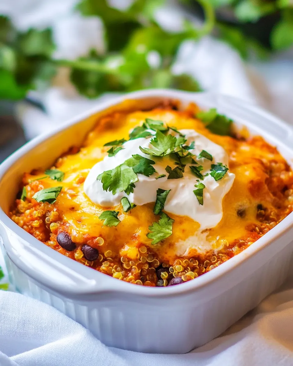 Healthy Chicken Quinoa Enchilada Casserole recipe photo