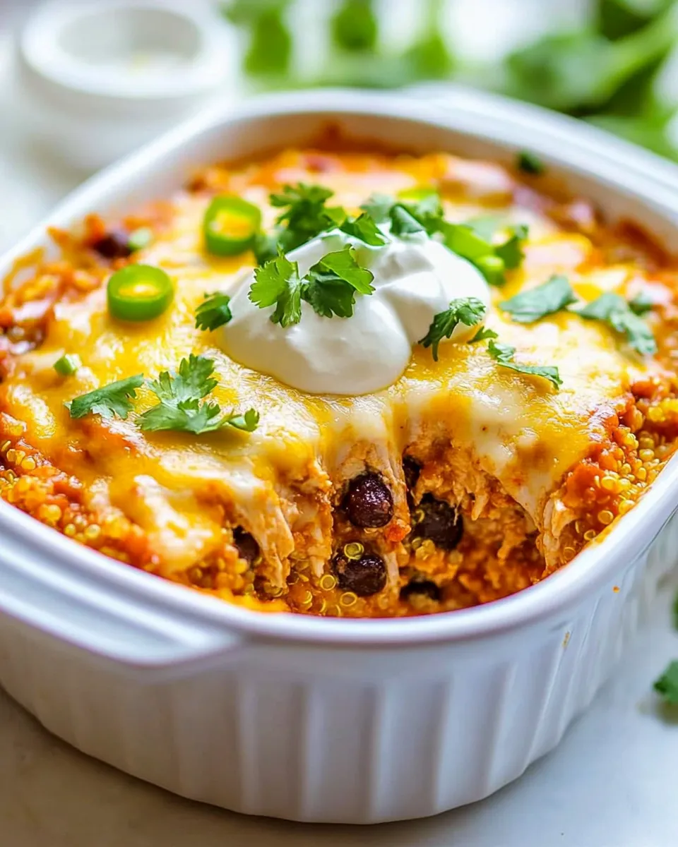Classic Chicken Quinoa Enchilada Casserole dish photo