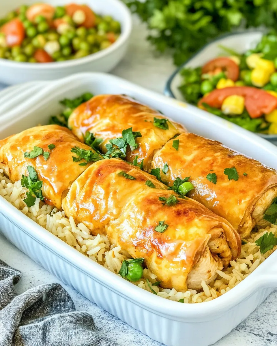 Classic Chicken Roll-Ups and Rice image