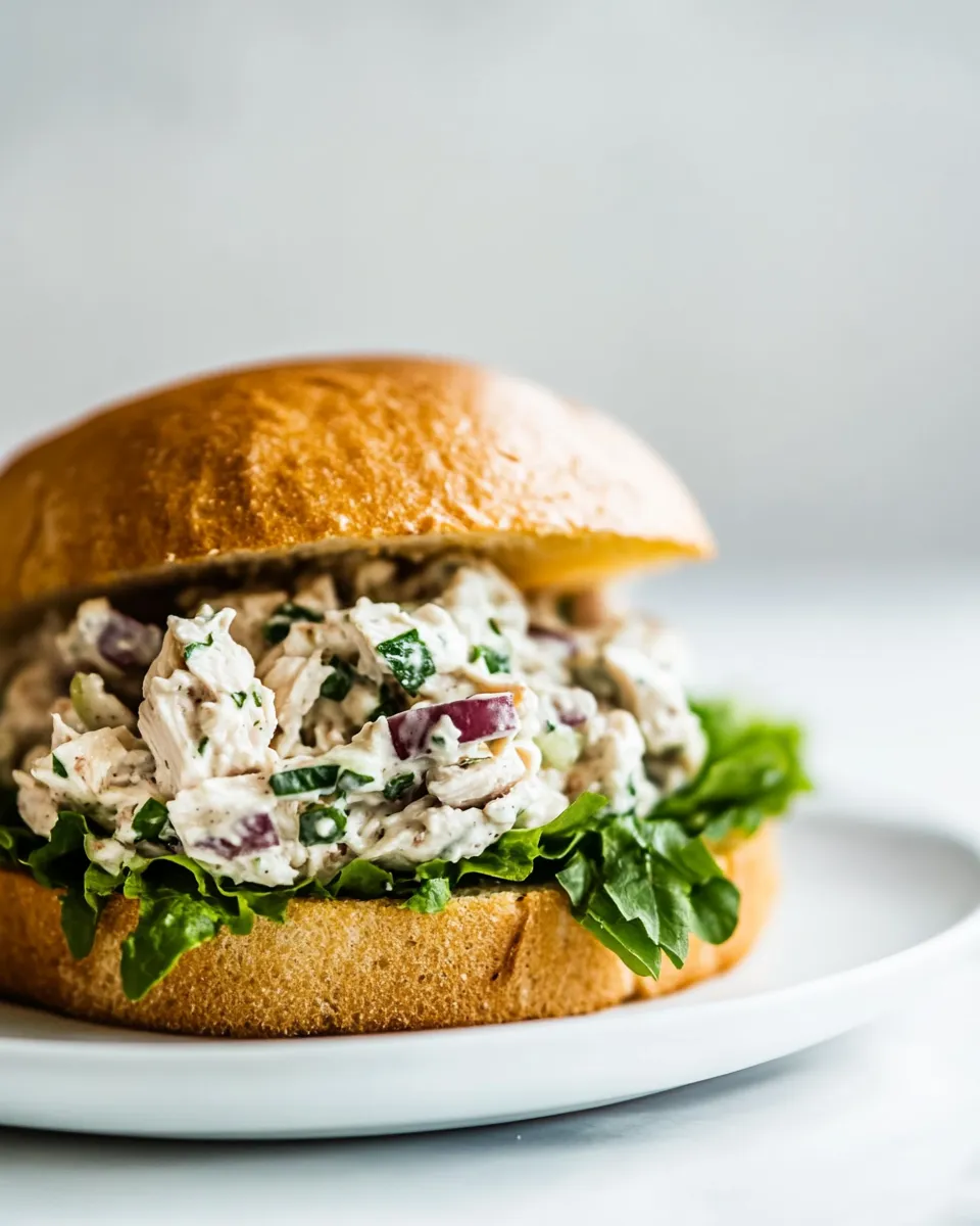 Delicious Chicken Salad Sandwich shot