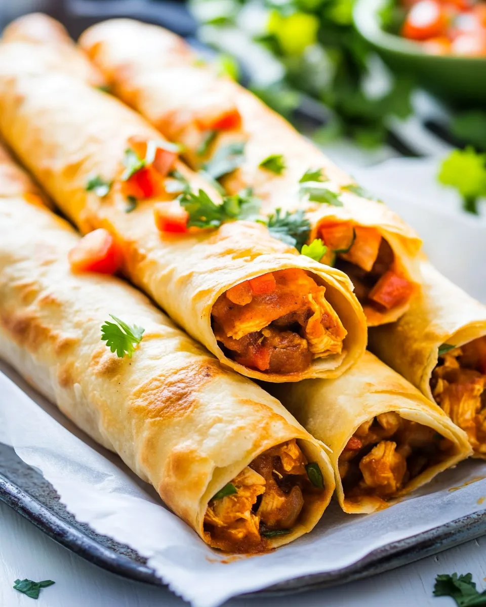 Easy Chicken Taco Taquitos food shot