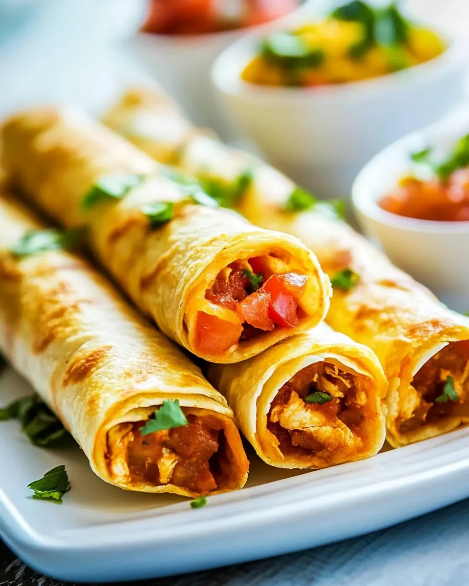 Savory Chicken Taco Taquitos plate image