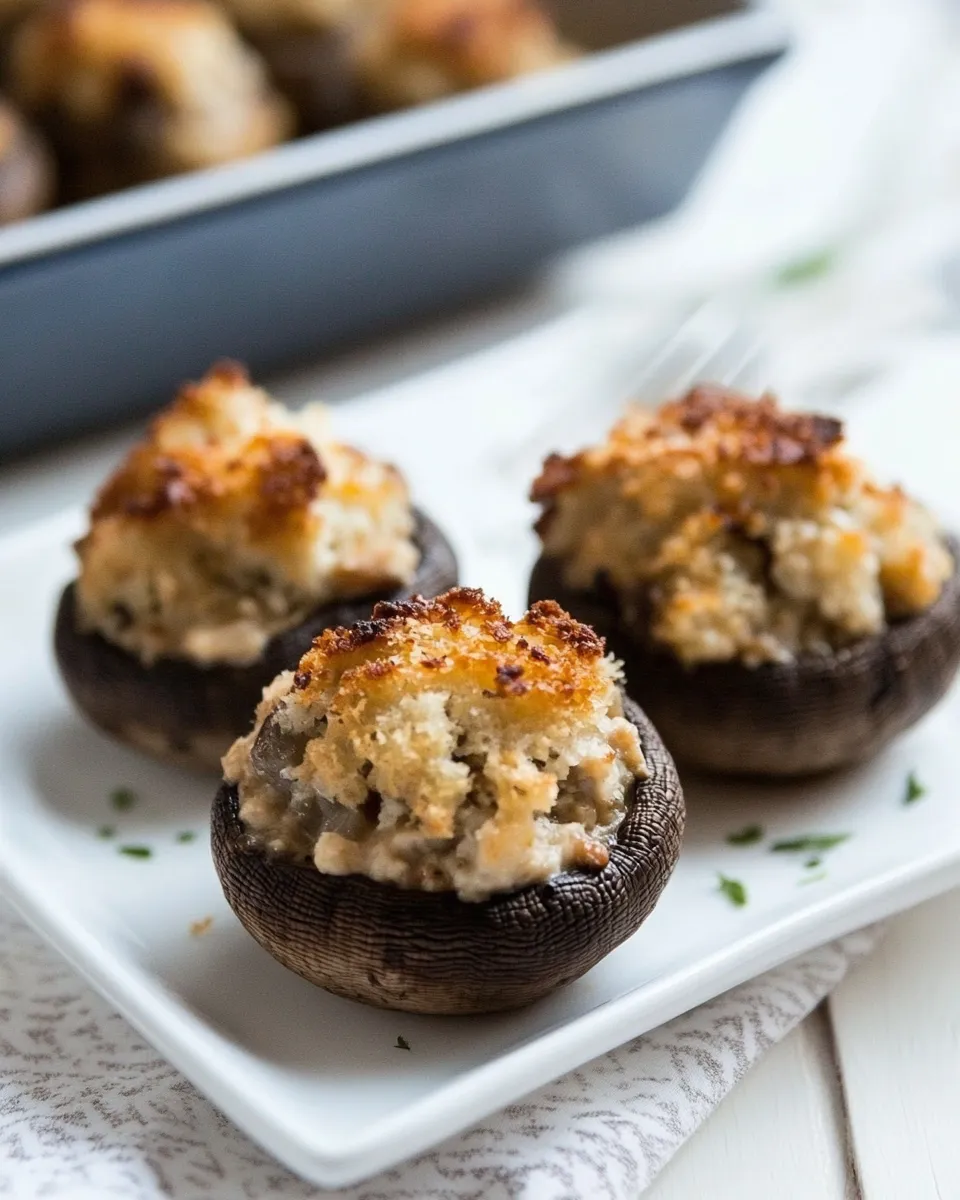 Homemade Chicken and Cheese Stuffed Mushrooms photo