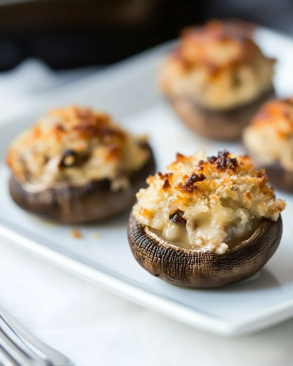 Classic Chicken and Cheese Stuffed Mushrooms image