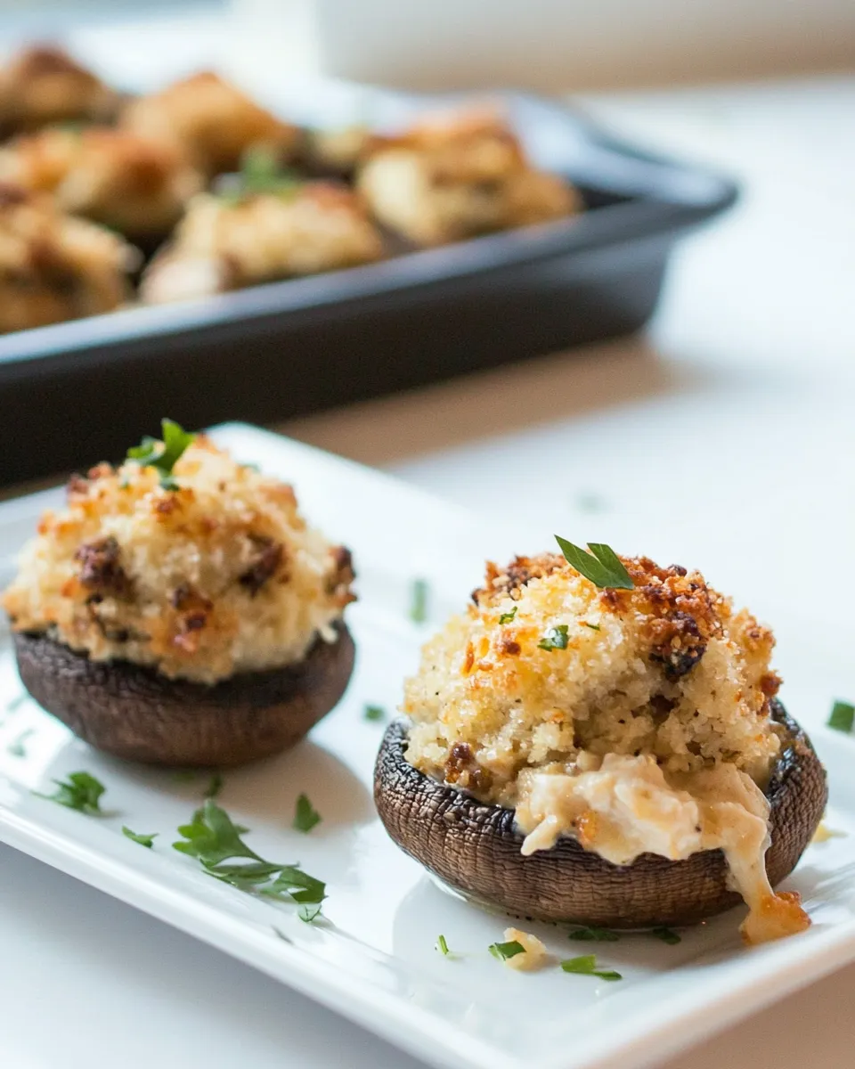 Easy Chicken and Cheese Stuffed Mushrooms recipe photo