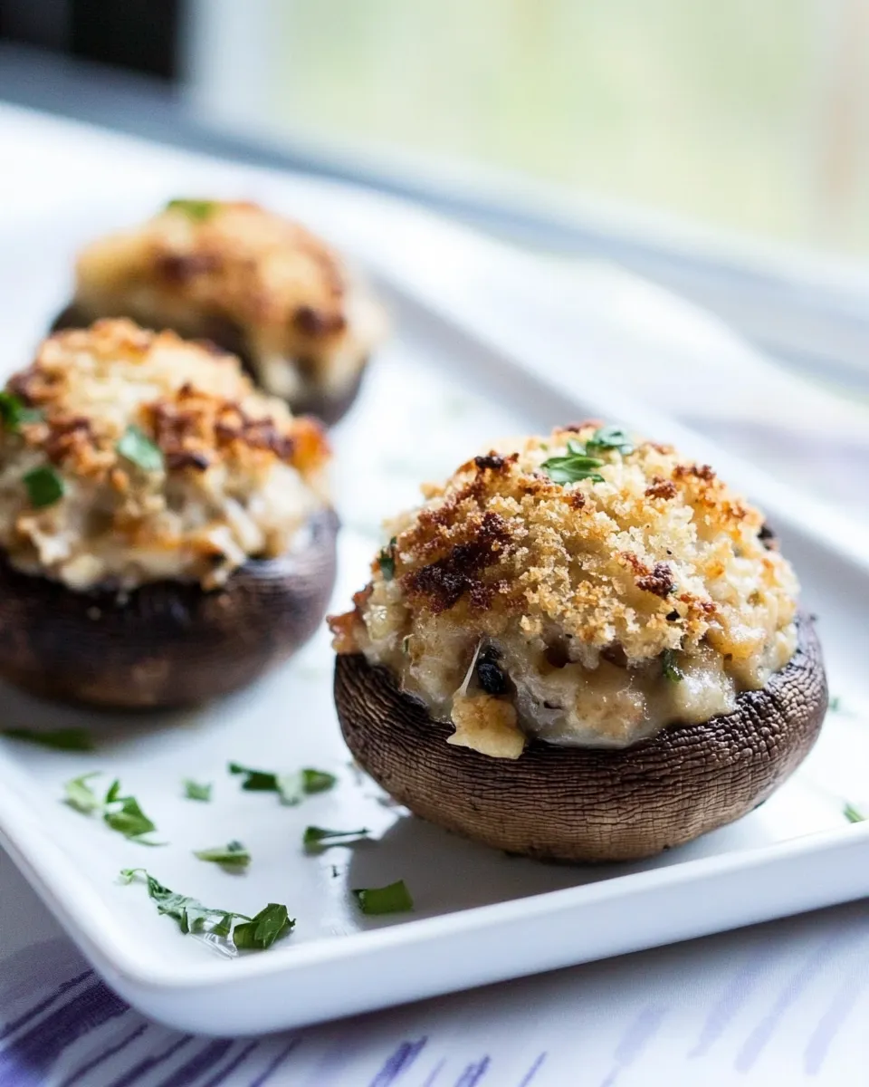 Delicious Chicken and Cheese Stuffed Mushrooms shot