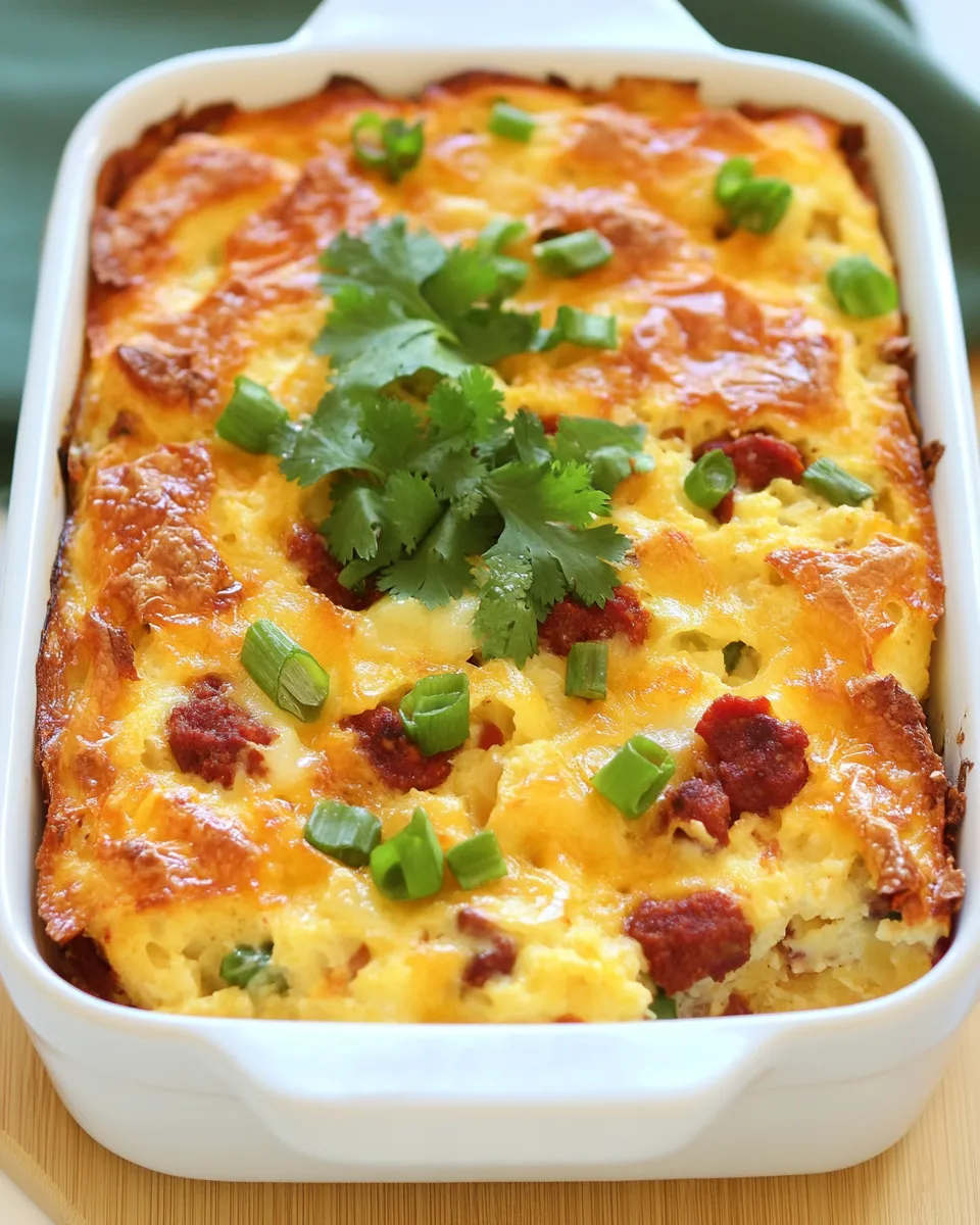 Homemade Chiles Rellenos Breakfast Strata with Optional Chorizo photo