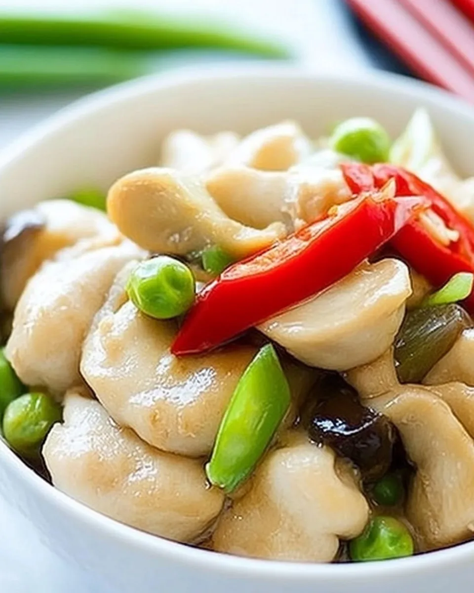 Delicious Chinese Mushroom Chicken shot