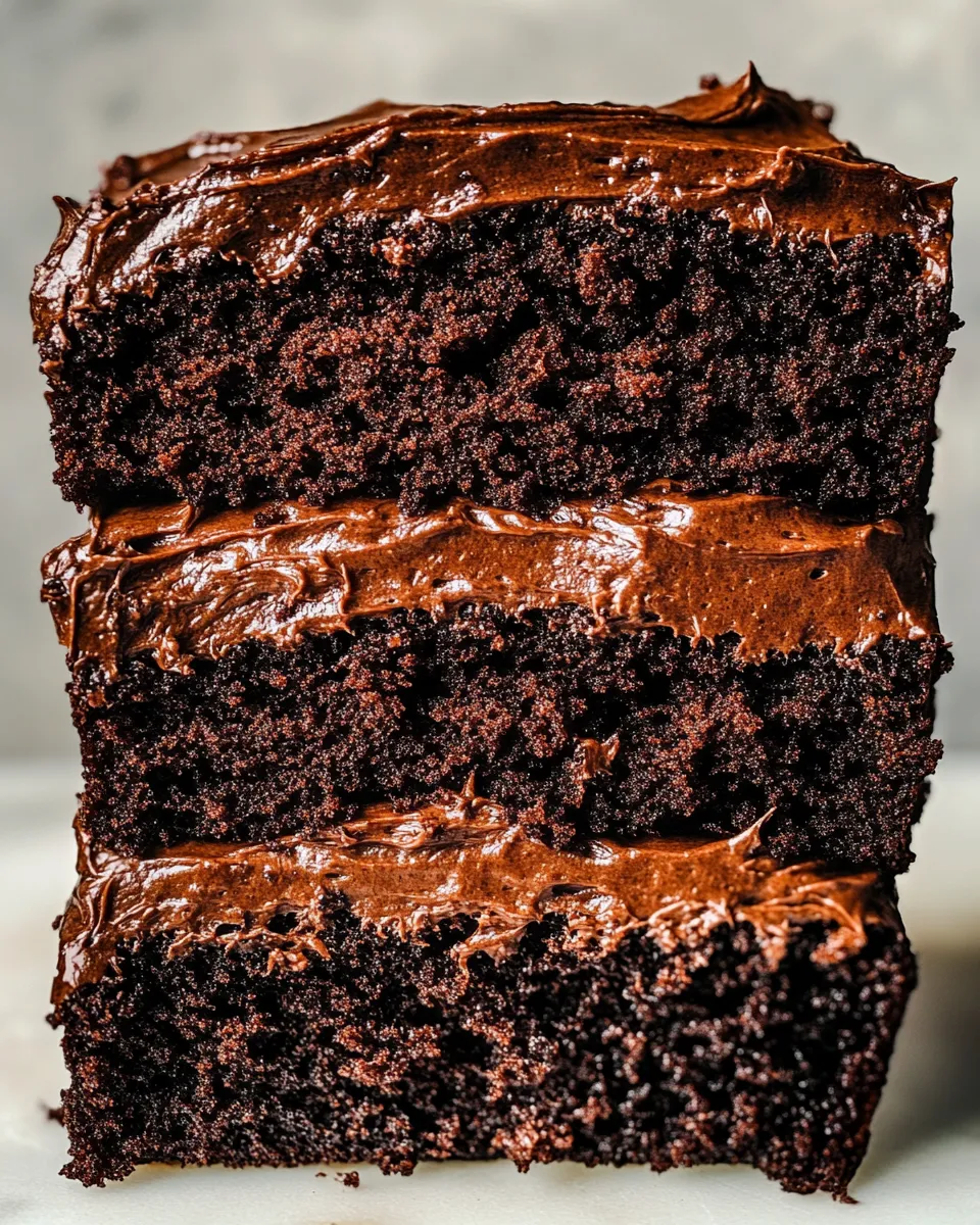 Delicious Chocolate Banana Cake with Espresso Fudge Frosting shot