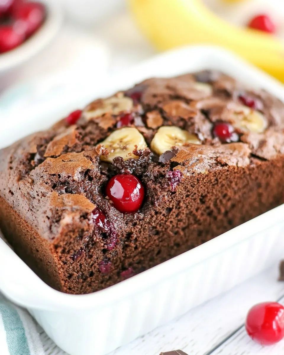 Easy Chocolate Cherry Banana Bread recipe photo