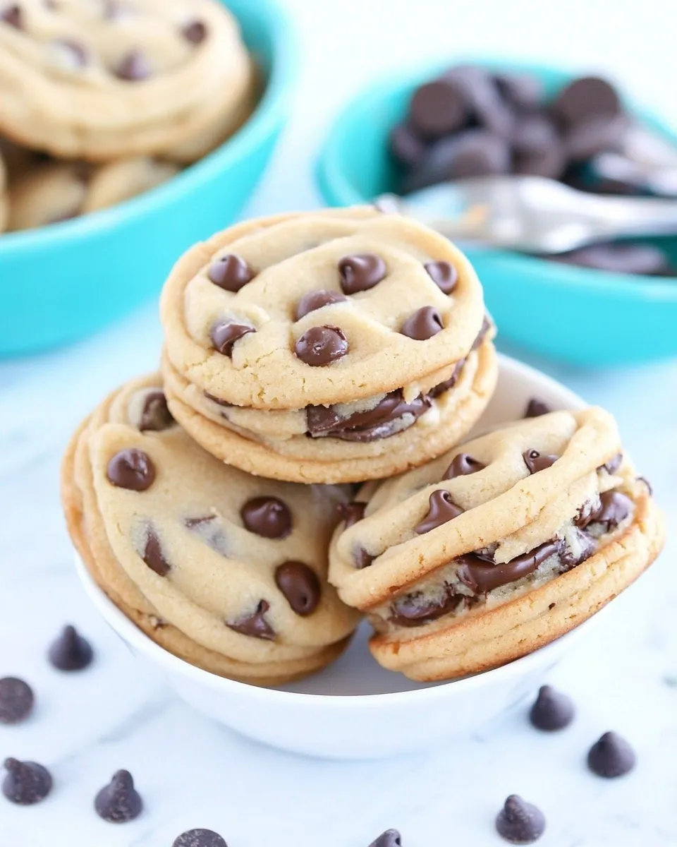 Homemade Chocolate Chip Cookie Dough Sandwich Cookies photo