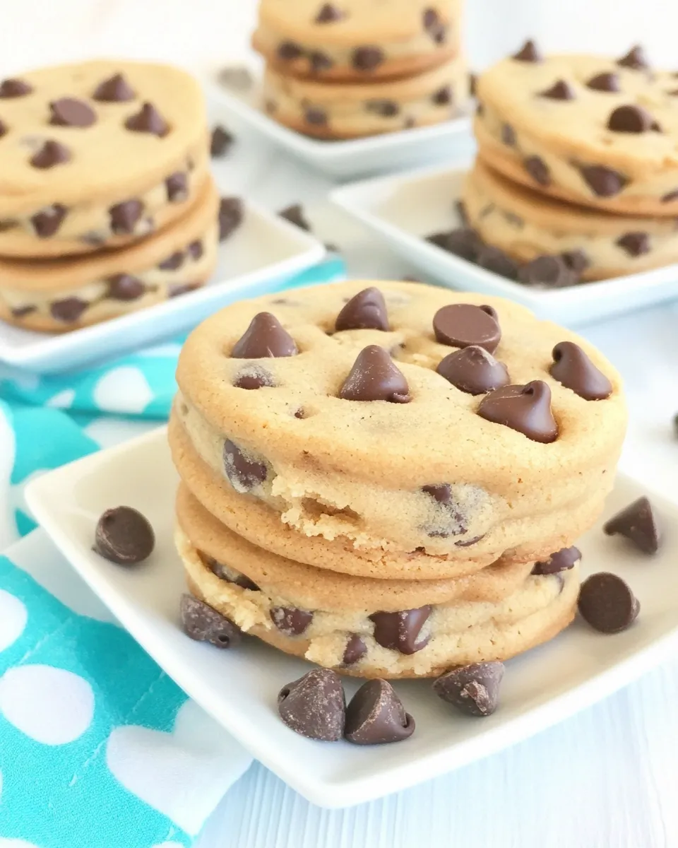 Easy Chocolate Chip Cookie Dough Sandwich Cookies shot