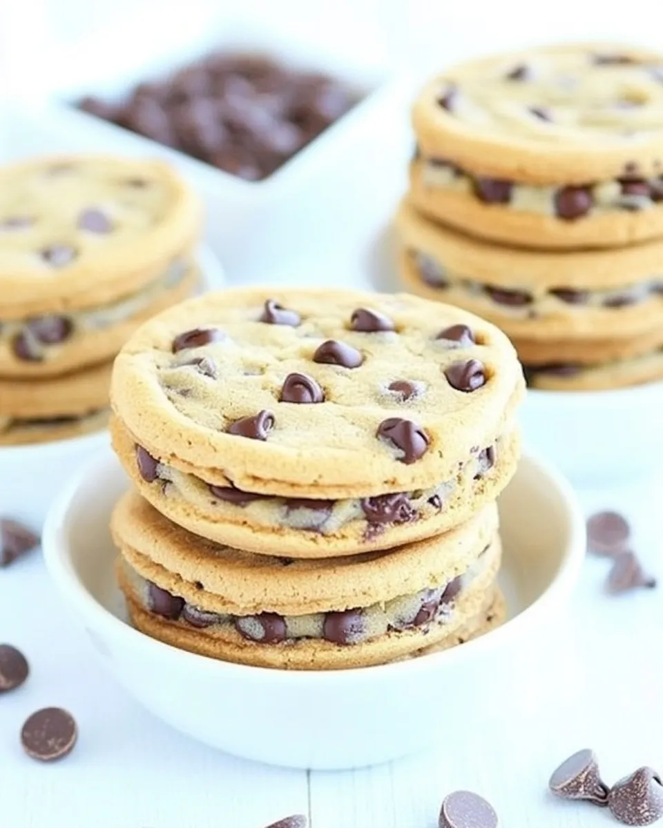 Delicious Chocolate Chip Cookie Dough Sandwich Cookies recipe image