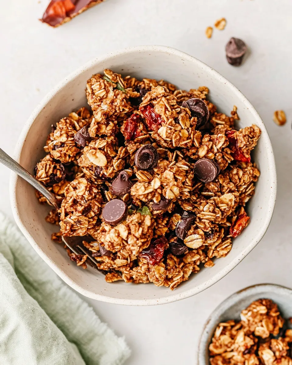 Delicious Chocolate Chip Cookie Granola Clusters shot
