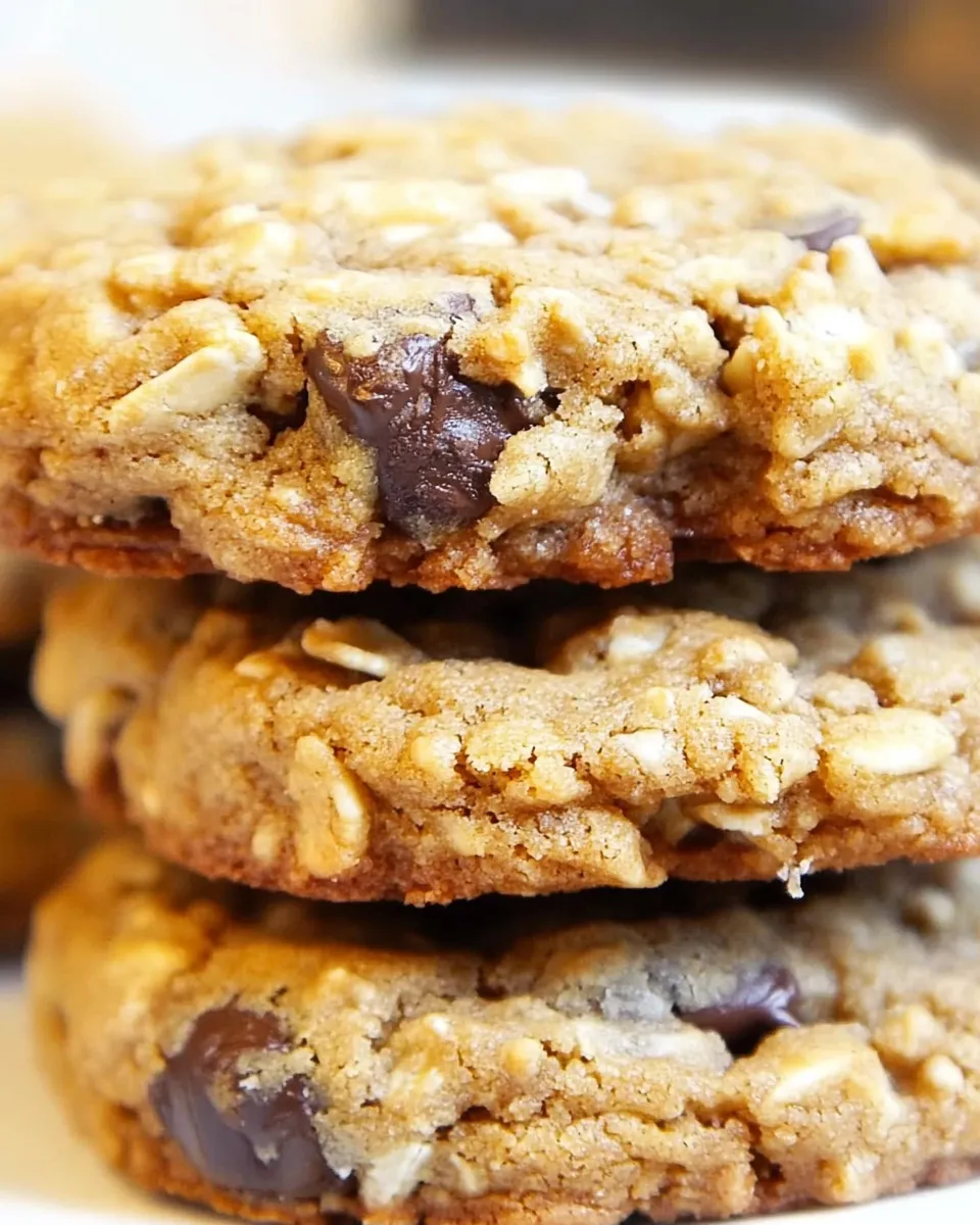 Easy Chocolate Chip Peanut Butter Oatmeal Cookies Recipe photo
