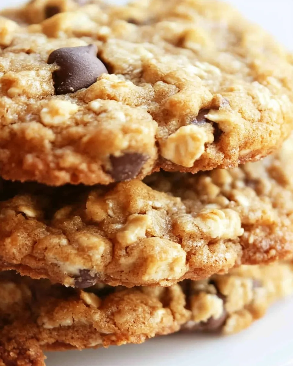 Delicious Chocolate Chip Peanut Butter Oatmeal Cookies Recipe image