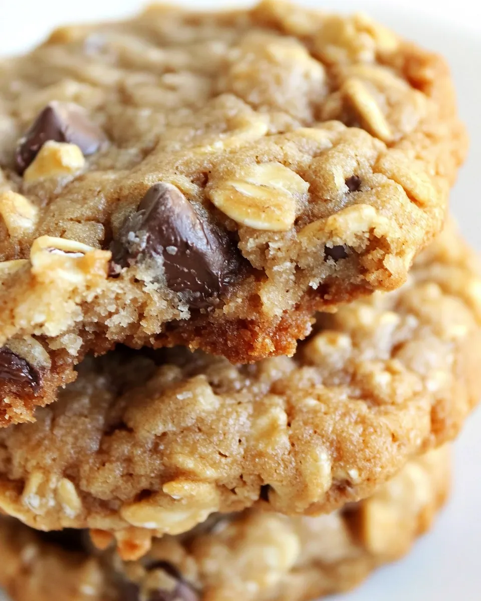 Classic Chocolate Chip Peanut Butter Oatmeal Cookies Recipe shot