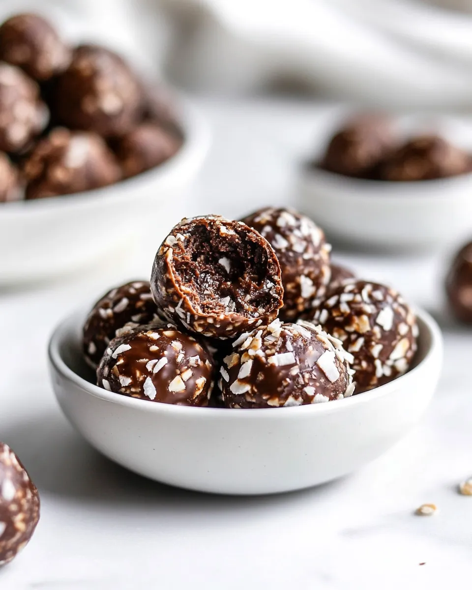 Delicious Chocolate Coconut Date Balls image