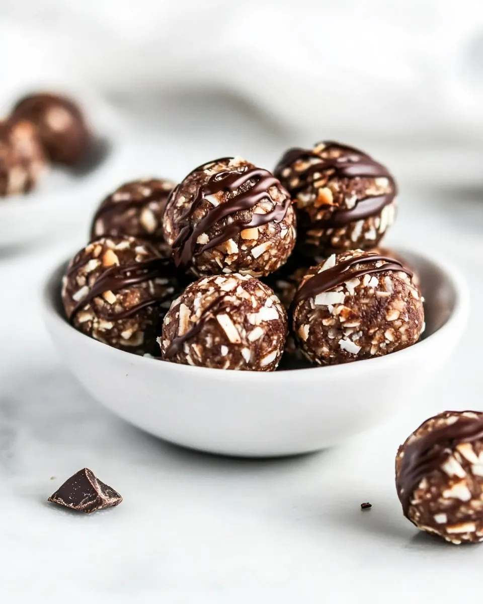 Tasty Chocolate Coconut Date Balls shot