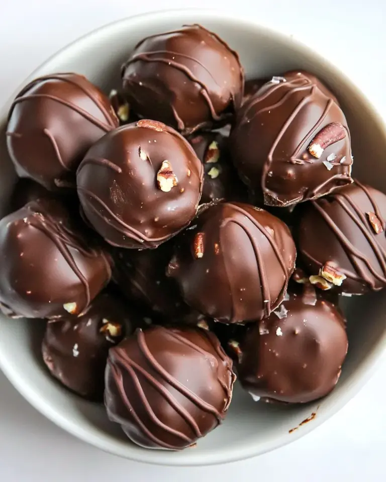 Homemade Chocolate Covered Pecan Butter Truffles photo