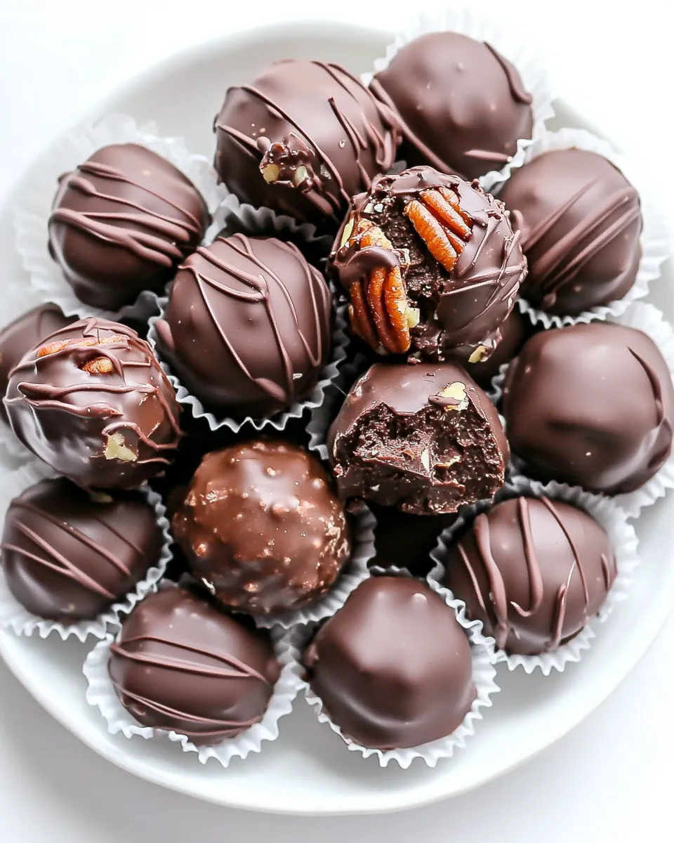 Easy Chocolate Covered Pecan Butter Truffles recipe photo